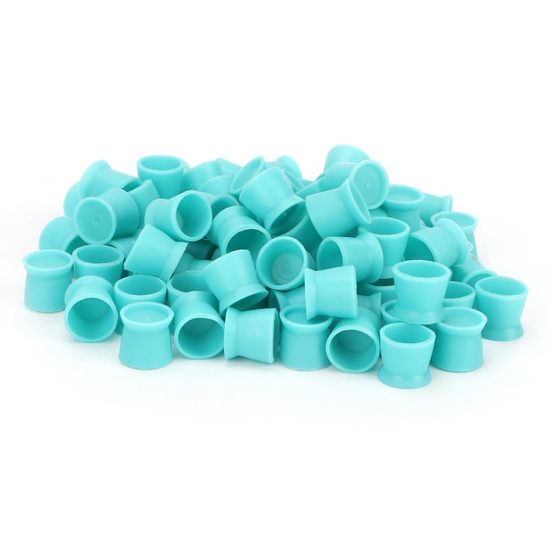 300pcs Tattoo Ink Pigment Cup Disposable Silicone Eyebrow Lip Eyes Tattoo Pigment CupBlue - Image 3