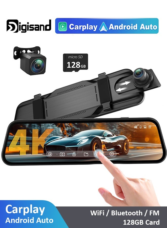 Digisand 4K Rear View Carplay Android Auto Mirror inch