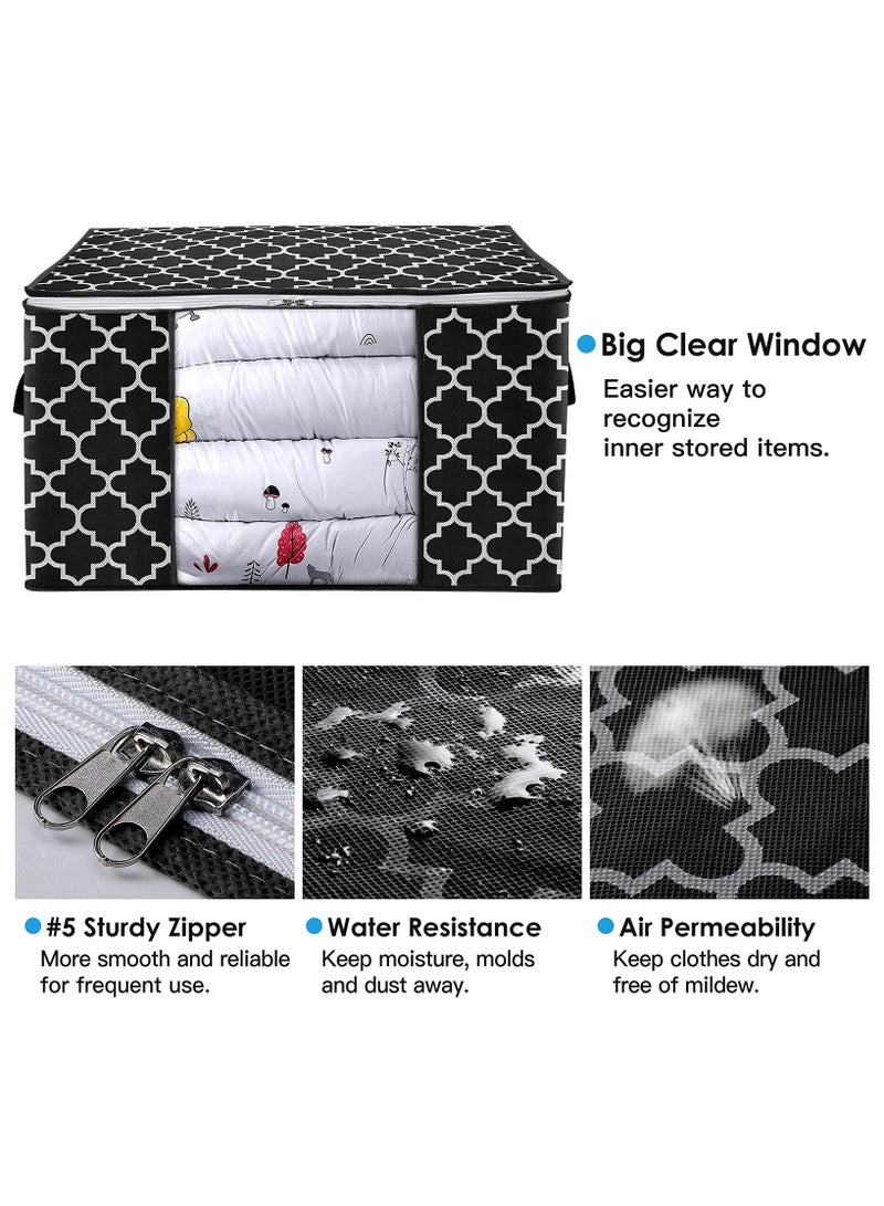 عام 90 لتر حقيبة تخزين كبيرة ، مع بطانية الملابس الانتهاء من تخزين الحاويات ، 3 مجموعات من خزانة الملابس الانتهاء من الجهاز و طوي الملابس تخزين مربع لتخزين الملابس والبطانيات ، لحاف ، وسادة ، لحاف - Image 4