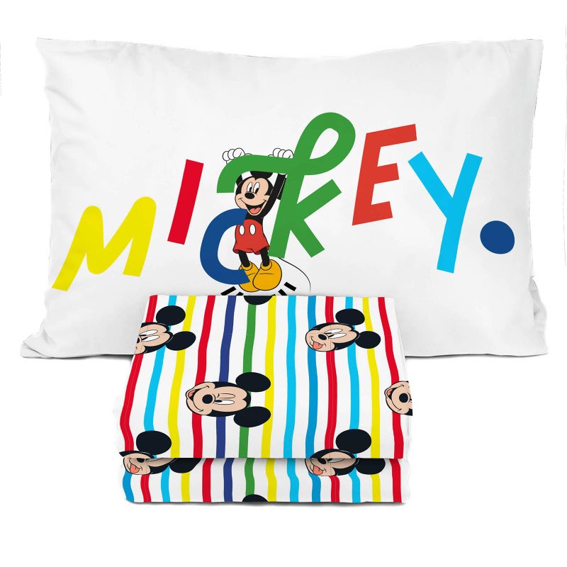 Sunny Side Up Disney Mickey Mouse Twin Sheet Set  3 Piece Kids Bedding Set Includes Pillow Cover  Super Soft Microfiber Sheets