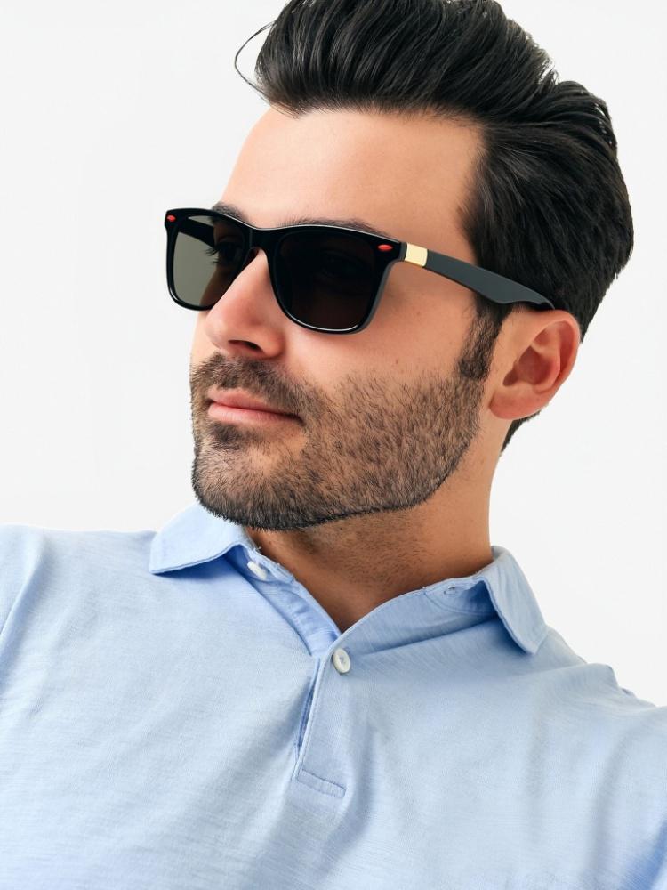 Police Men's Cycling Glasses Fashion Glasses Metal High-end Sunglasses Black Frame - Image 4