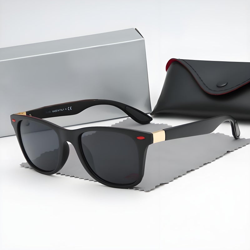 Police Men's Cycling Glasses Fashion Glasses Metal High-end Sunglasses Black Frame - Image 1