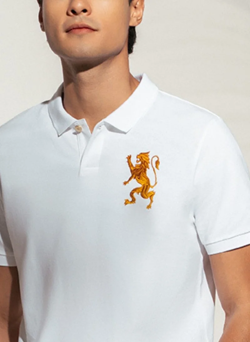 GIORDANO  Men’s Slim Fit 3D Lion CNY Lycra Pique Polo for Men | Best Price UAE