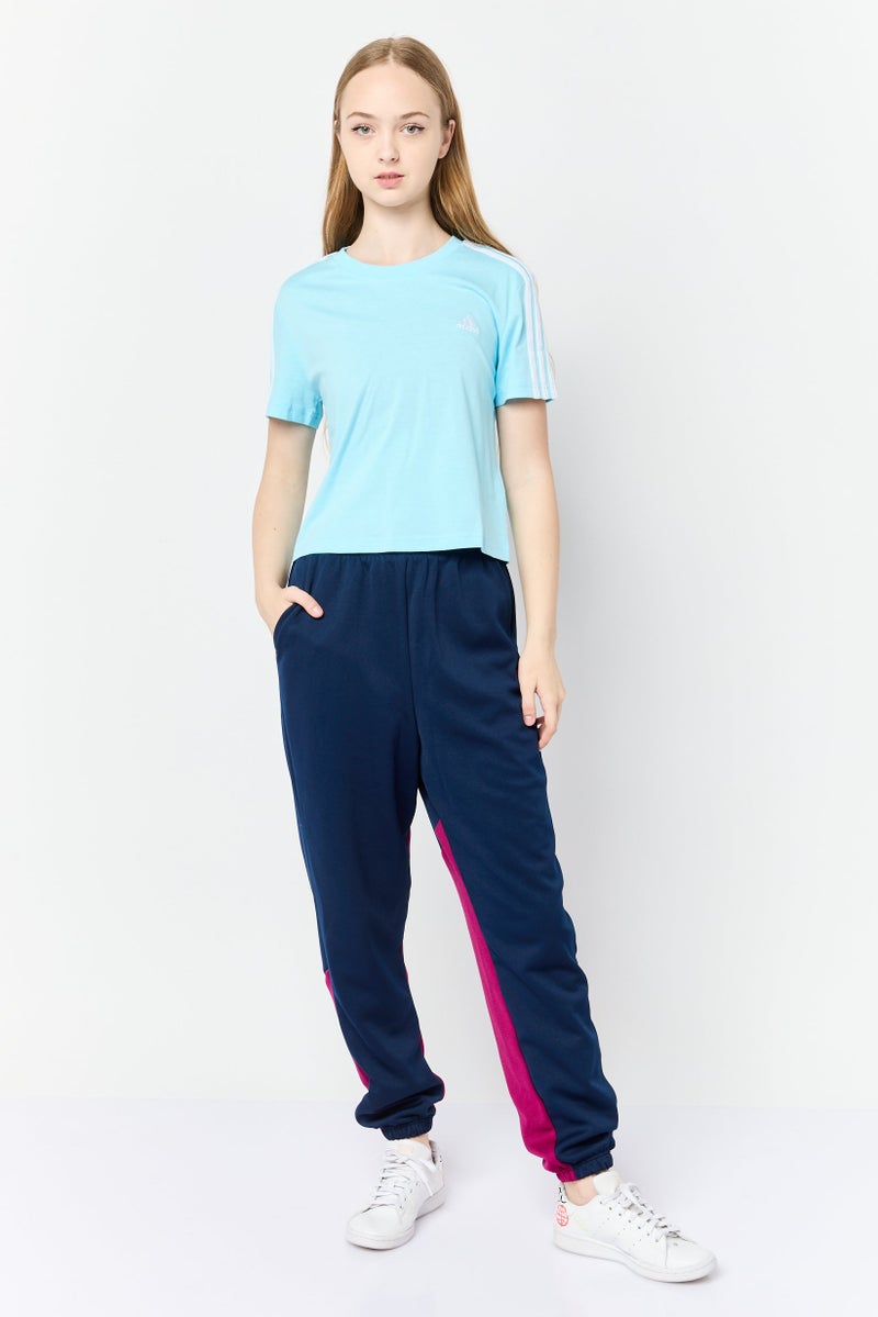 Adidas Women Sportswear Fit Short Sleeve Training T-Shirt, Sky Blue  - Image 2