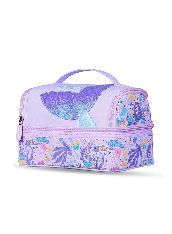 Nohoo Set Of 3 Kids 16 Inch School Bag With Lunch Bag And Pencil Case - Mermaid - Purple - Image 4