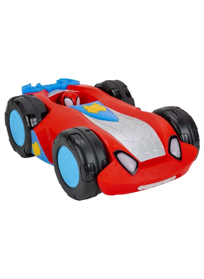 MARVEL سيارة اللعب الفاخرة سبايدي وأصدقائه مع ميزة الفليب والكشف مع الأضواء والأصوات | مارفل | سبايدرمان | سيارة لعبة | سيارة جمع | ألعاب قابلة للجمع | تشجع على اللعب الخيالي وتطوير المهارات الحركية | هدية للأطفال والرضع - Image 3