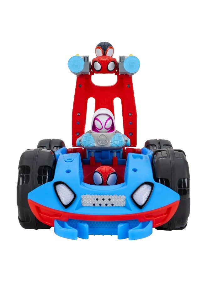 MARVEL سيارة اللعب الفاخرة سبايدي وأصدقائه مع ميزة الفليب والكشف مع الأضواء والأصوات | مارفل | سبايدرمان | سيارة لعبة | سيارة جمع | ألعاب قابلة للجمع | تشجع على اللعب الخيالي وتطوير المهارات الحركية | هدية للأطفال والرضع - Image 4