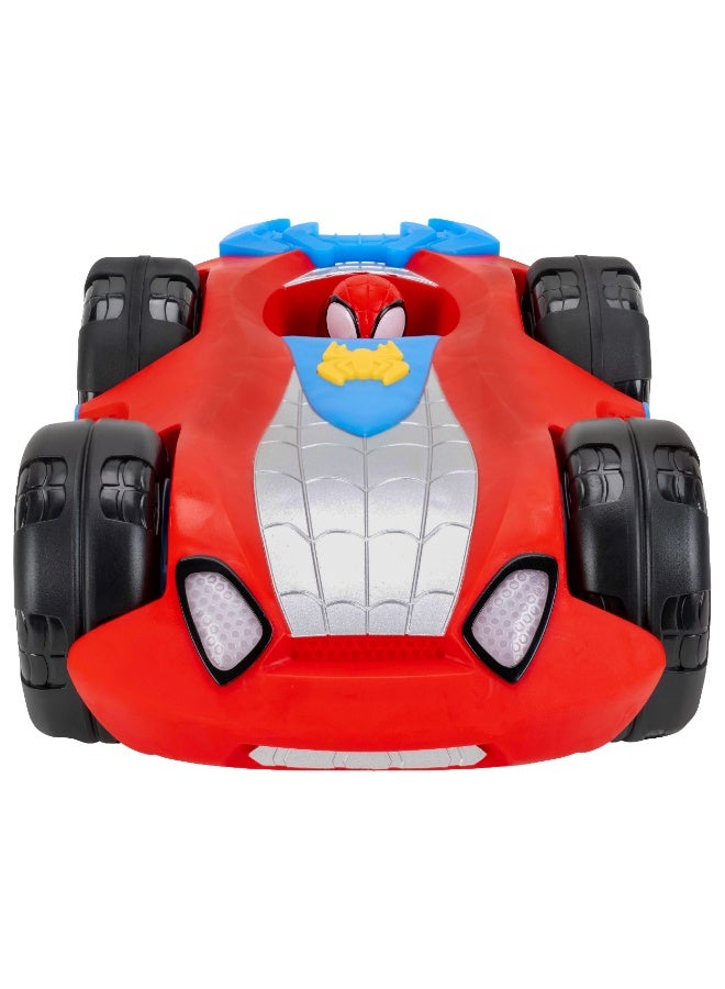 MARVEL سيارة اللعب الفاخرة سبايدي وأصدقائه مع ميزة الفليب والكشف مع الأضواء والأصوات | مارفل | سبايدرمان | سيارة لعبة | سيارة جمع | ألعاب قابلة للجمع | تشجع على اللعب الخيالي وتطوير المهارات الحركية | هدية للأطفال والرضع - Image 5