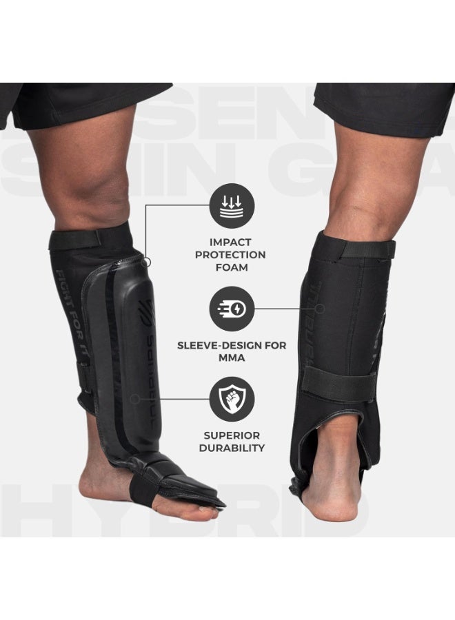 Sanabul Essential Kickboxing Shin Guards – Pro-Tested, Versatile MMA, Muay Thai & Kickboxing Shin Pads, Comfort & Mobility, Black L/XL - Image 3