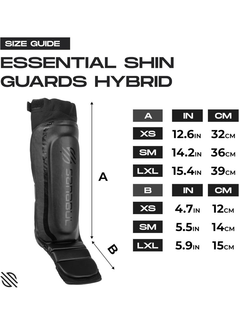 Sanabul Essential Kickboxing Shin Guards – Pro-Tested, Versatile MMA, Muay Thai & Kickboxing Shin Pads, Comfort & Mobility, Black L/XL - Image 4
