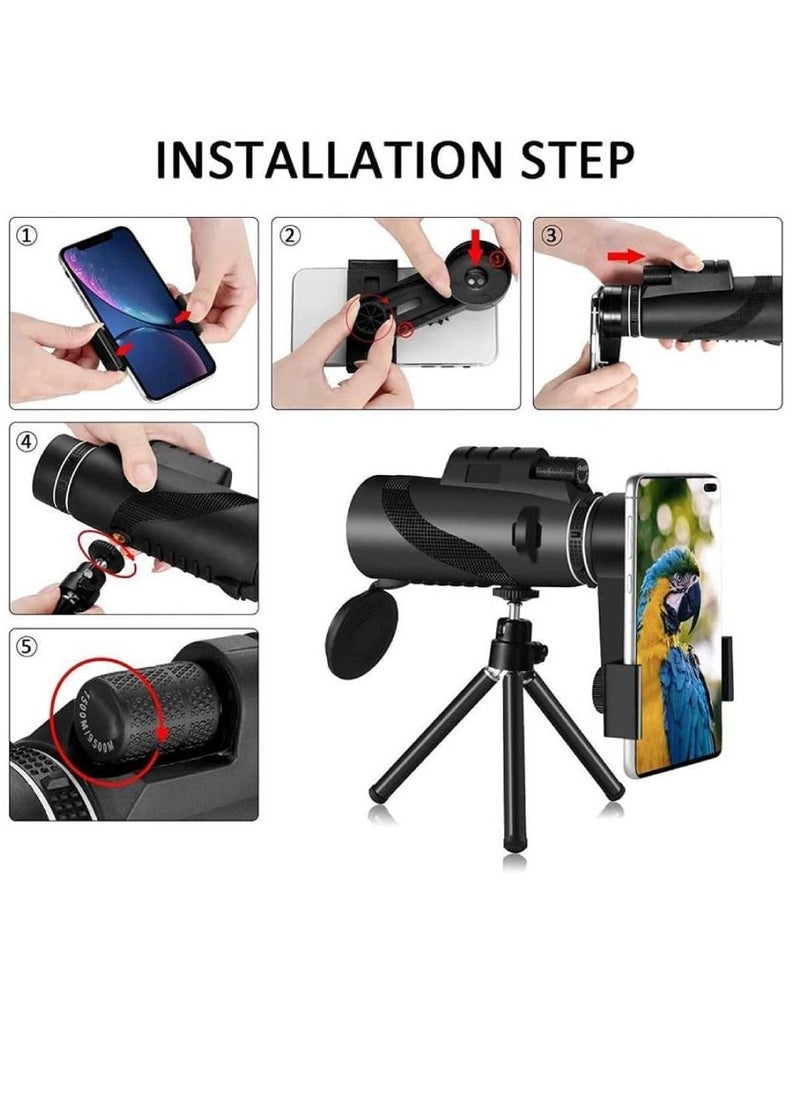 GENNEXT 40x60 Monocular Telescope HD Long Range High-Quality Telescope with Phone Clip Tripod  - Image 5