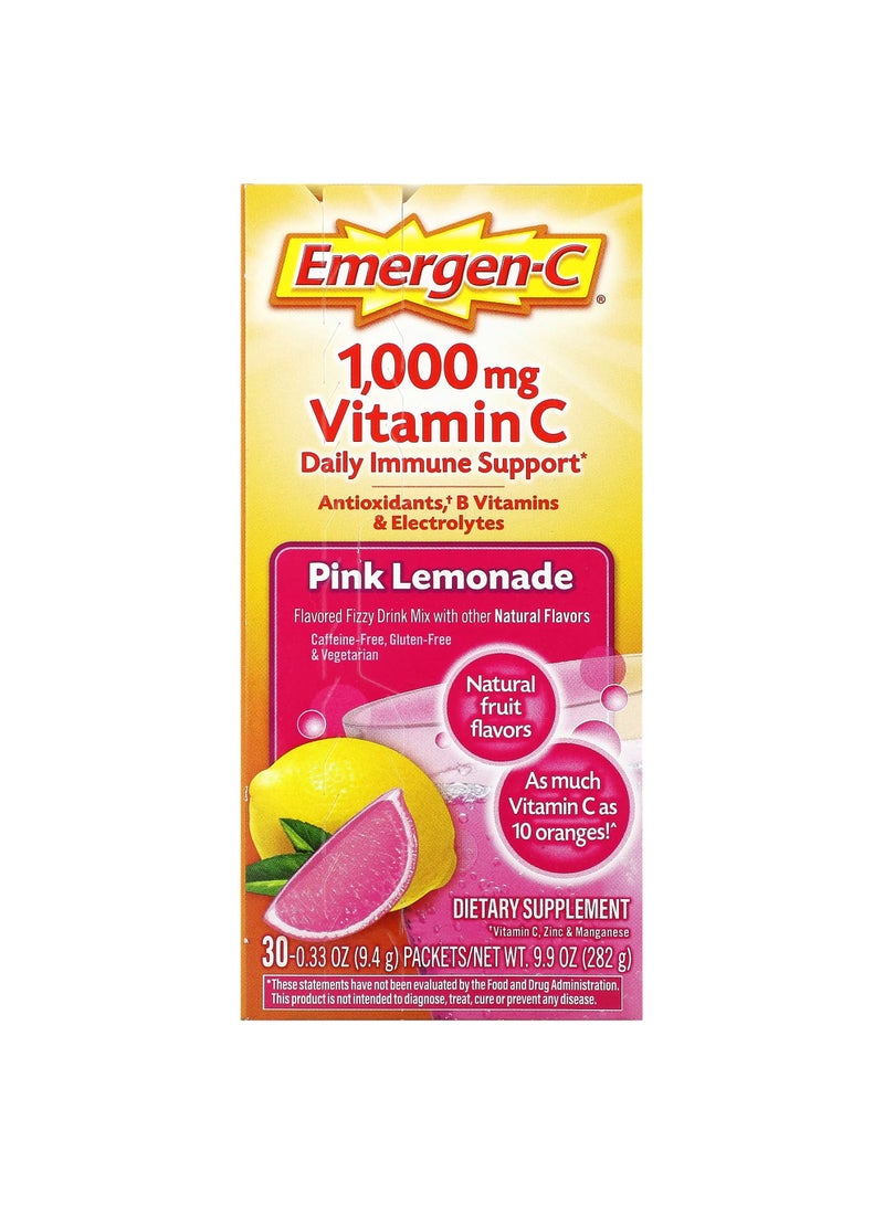 Vitamin C, Pink Lemonade, 1,000 mg, 30 Packets, 0.33 oz (9.4 g) Each