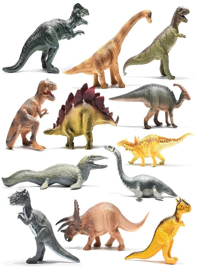 PREXTEX 10'' Dinosaurs - Assorted Plastic Dinosaur Toys for Kids 3-5+ Includes T-Rex and More - Image 1