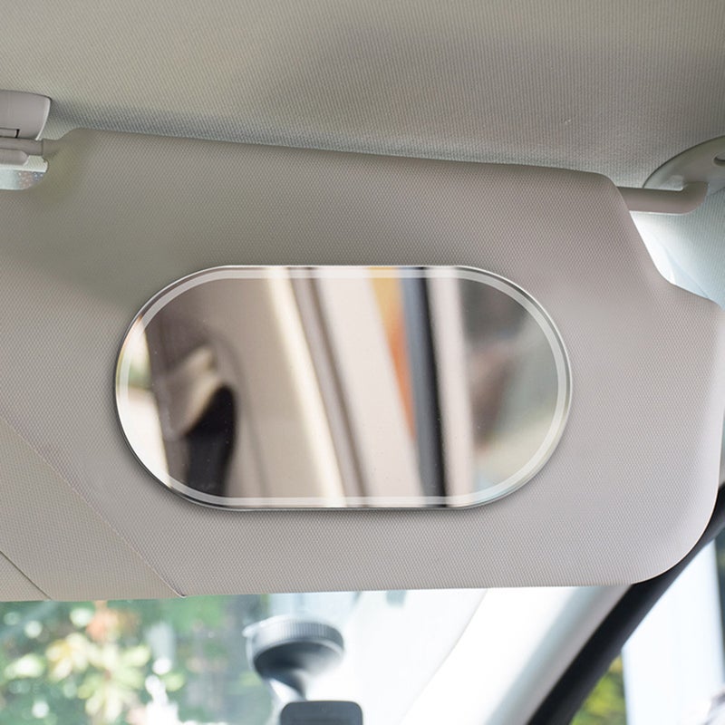 Car Visor Mirror 1mm Thick Breakageproof Stainless Steel - Polished Edge Clear Image Makeup Mirror for Car Interior Use - Image 2