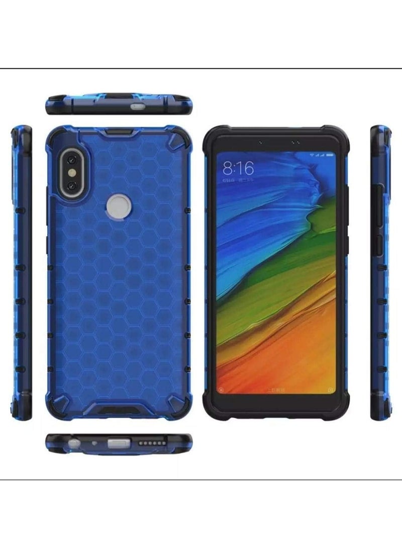 Case Cover Honeycomb Case Shockproof Camera Protection Cover Compatible with  Redmi Note 6 Pro (Blue) - Image 3