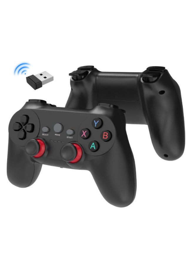 وحدة تحكم ألعاب لاسلكية 2.4 جيجا بايت لجهاز Android Tv Box Computer PC واحد إلى اثنين من اللاعبين المزدوجين Double Strike Digital Computer Gamepad - لون المنتج: 019 أسود (معدن عاري) - Image 1