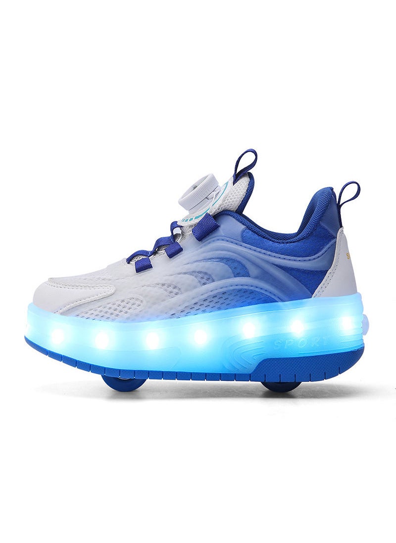 Generic - Unisex Kids Roller Skates Shoes USB Charging, Girls Boys LED Roller Skate Shoes with Double Wheels Retractable Technical Skateboarding - Image 1