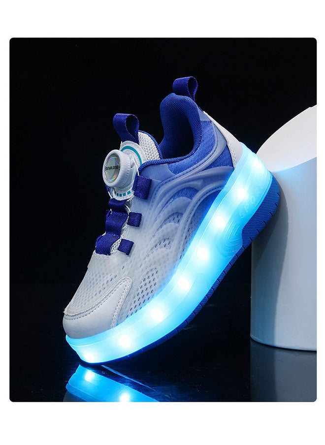 Generic - Unisex Kids Roller Skates Shoes USB Charging, Girls Boys LED Roller Skate Shoes with Double Wheels Retractable Technical Skateboarding - Image 1