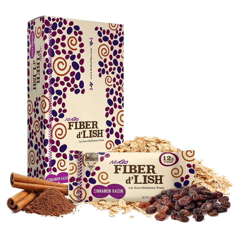 NuGO Fiber dLish Cinnamon Raisin 12g High Fiber Vegan 150 Calories 16 Ounce  16 CountPack of 1 - Image 3