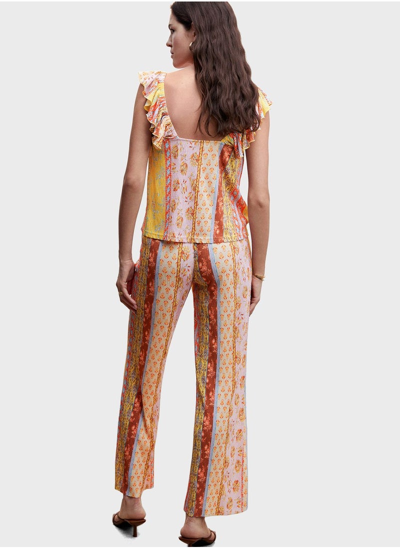MANGO - Printed High Waist Pants - Image 1