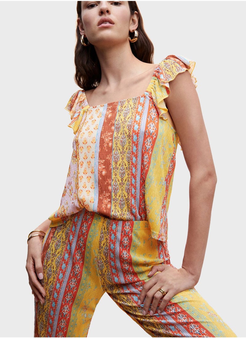 MANGO - Printed High Waist Pants - Image 1
