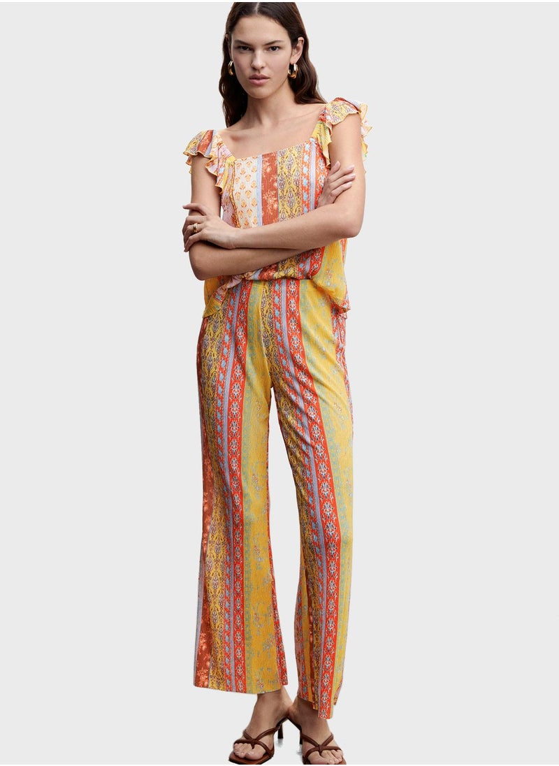 MANGO - Printed High Waist Pants - Image 1