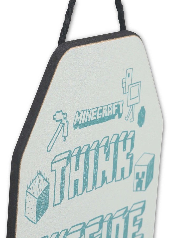 Open Road Brands Minecraft Think Outside the Block Hanging Wood Wall Decor - Fun Minecraft Sign for Bedroom or Game Room - Image 4