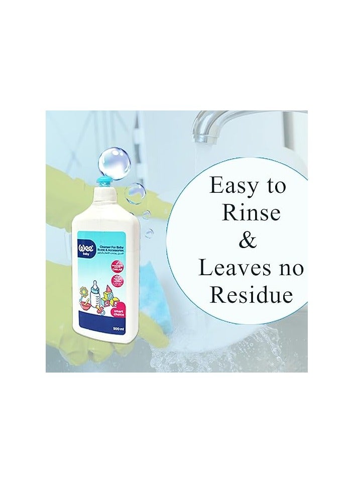 Wee Baby Natural Baby Liquid Cleanser (Powered By Plants) Cleanser For Baby Bottles, Nipples, Teats & Accessories And Toys, Fragrance Free - pH Neutral  500Ml - Image 3