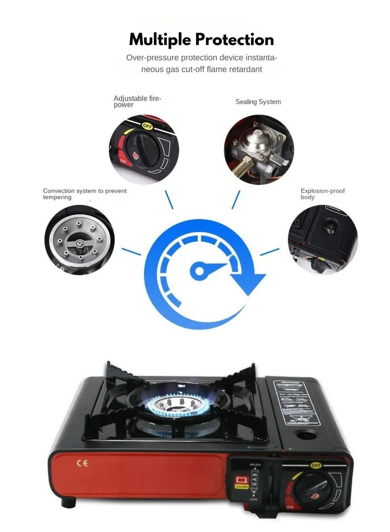 YanChuan Portable Gas Stove for Camping, Outdoor Cooking, Gas Stove, Mini Oven, Camping Grill, Gas Cooker, Butane/Propane Stove, Camping Accessories, Gas Burner, Camping Kitchen - Image 5