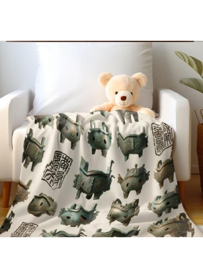 عام بطانية رقيقة من الفانيلا الكرتونية للأطفال أو الطلاب (دافئة ومريحة ومناسبة للنوم والألعاب) 100 سم * 150 سم - Image 1