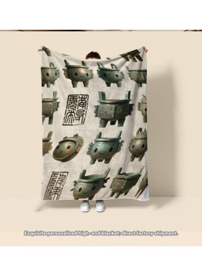 عام بطانية رقيقة من الفانيلا الكرتونية للأطفال أو الطلاب (دافئة ومريحة ومناسبة للنوم والألعاب) 100 سم * 150 سم - Image 4