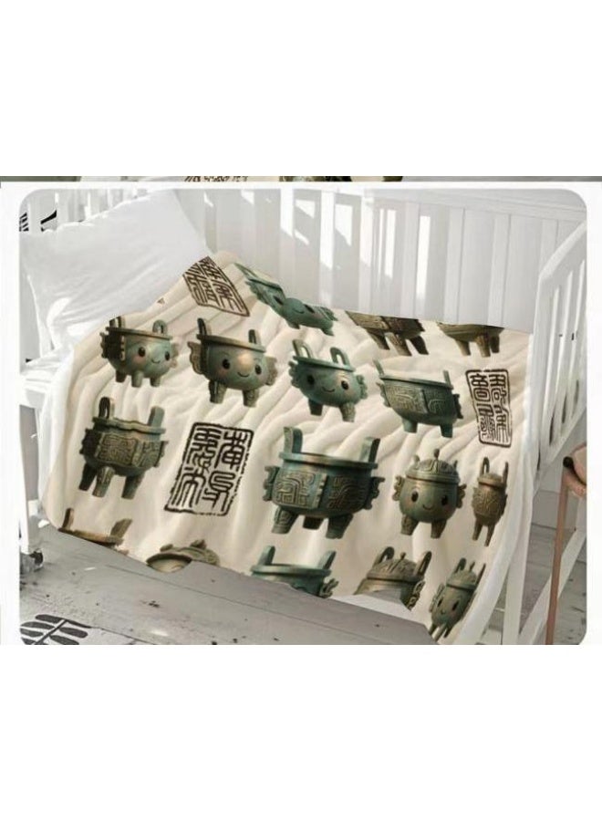 عام بطانية رقيقة من الفانيلا الكرتونية للأطفال أو الطلاب (دافئة ومريحة ومناسبة للنوم والألعاب) 100 سم * 150 سم - Image 3