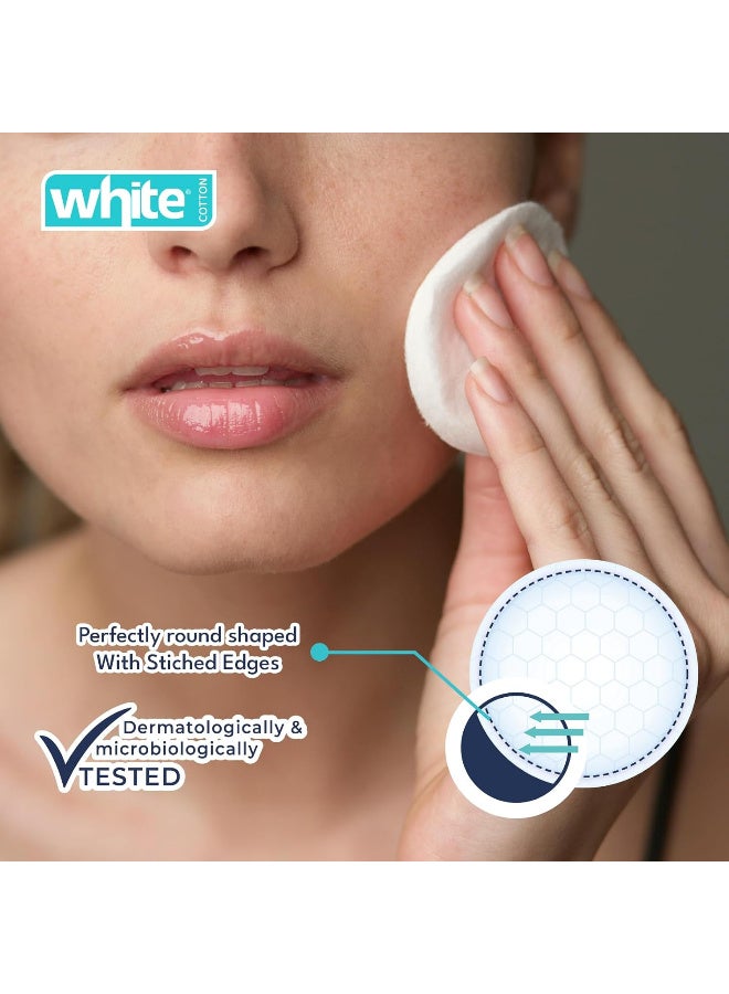 White 2-in-1 Makeup Remover Cotton Pads, 80 pieces x 2 for 160 pieces - Image 2