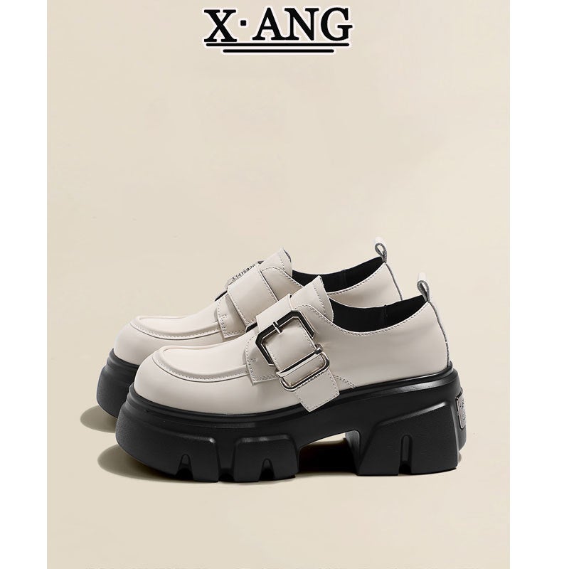 Women's Platform Loafers, Round Toe, Slip-on, Height Increasing - Image 2