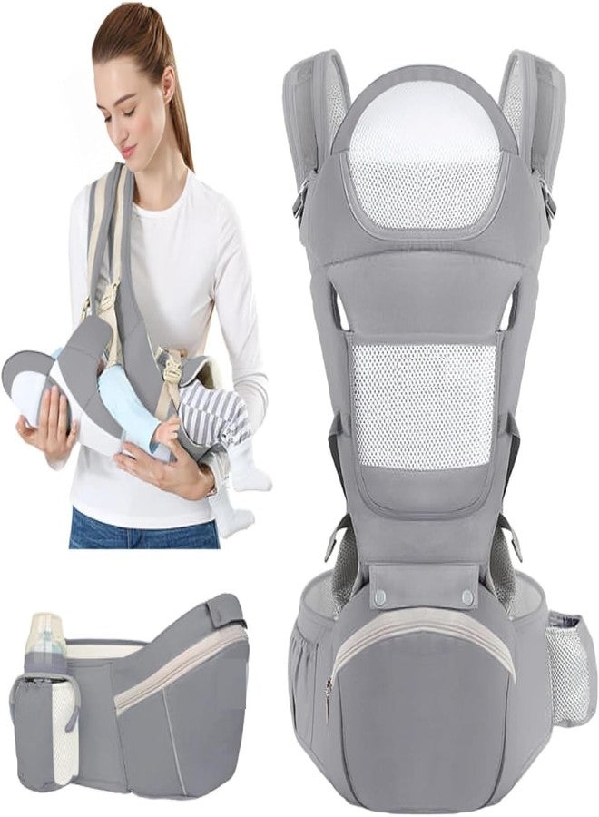 Calyrex Baby Carrier 6-in-1 Ergonomic Backpack with Hip Seat & Drool Bibs, Adjustable Strap, Pocket, Comfort Mesh for Baby Girl, Essential Baby Carrier for Newborns 3-36 Months - Image 1