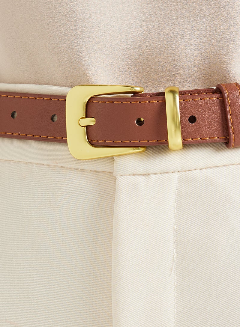 Ginger Classic Belt With Gold Buckle  - Image 4