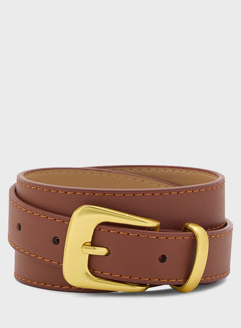 Ginger Classic Belt With Gold Buckle  - Image 1