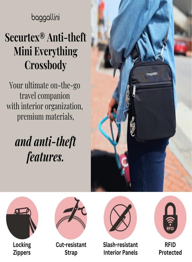 Baggallini Securtex Anti-Theft Mini Everything Crossbody Bag, 6.3"x8.25" RFID, Locking Zippers & Cut-Resistant Strap - Image 2