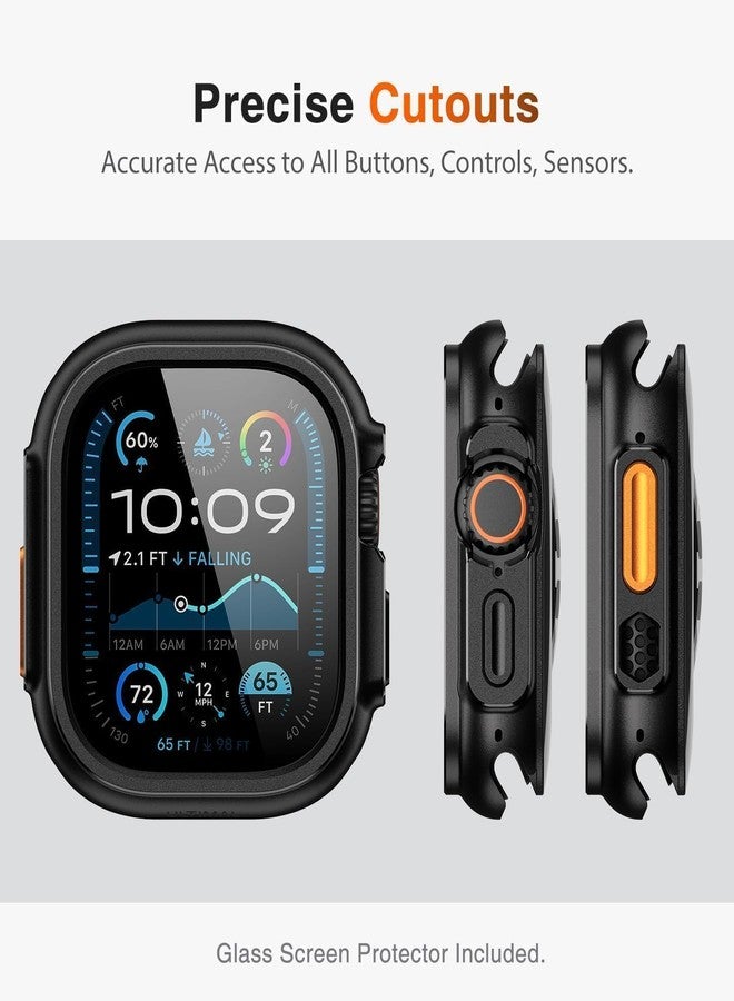 ULTIMAL Metal Case Compatible with Apple Watch Ultra/Ultra 2 49mm with Back Cover, Military Grade Shockproof Protective Case, Rugged Cover for iWatch 49mm (Black) - Image 5