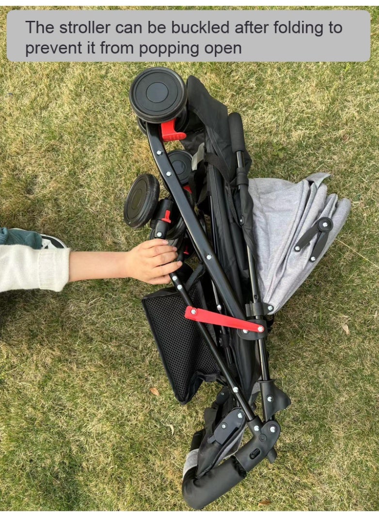 NZONE STORE Baby Zone Lightweight and Foldable Stroller - Ideal for travel and commuting, equipped with a canopy, storage basket and cup holder - Pink - Image 2