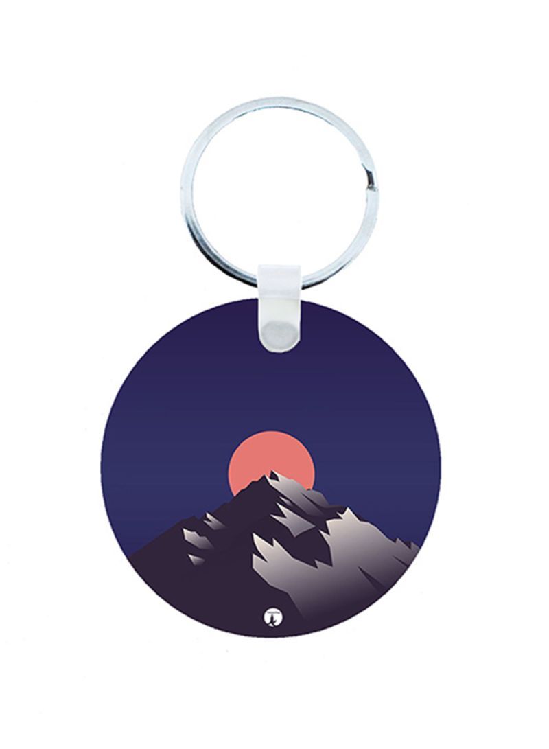 RKN The Mountain Wooden Keychain