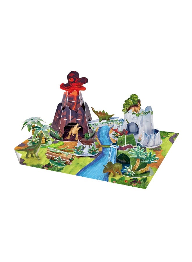 CubicFun National Geographic Kids 3D Puzzle Dino Mountain Playset 54-Pieces with 6 Dino Figures & Play Mat, Educational, No Tools or Gluing Required, Volcanic Mountain, Imaginative Play, Ideal Gift - Image 2
