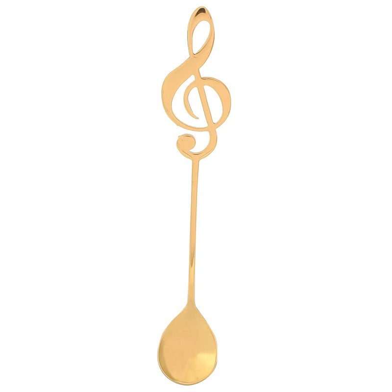 Gold Musical Note Design Stainless Steel Spoon Coffee Tea Dessert Stirrer 15 5cm - Image 2