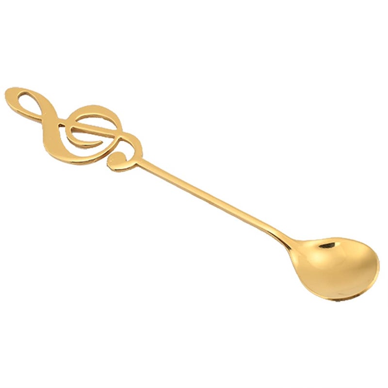 Gold Musical Note Design Stainless Steel Spoon Coffee Tea Dessert Stirrer 15 5cm - Image 5
