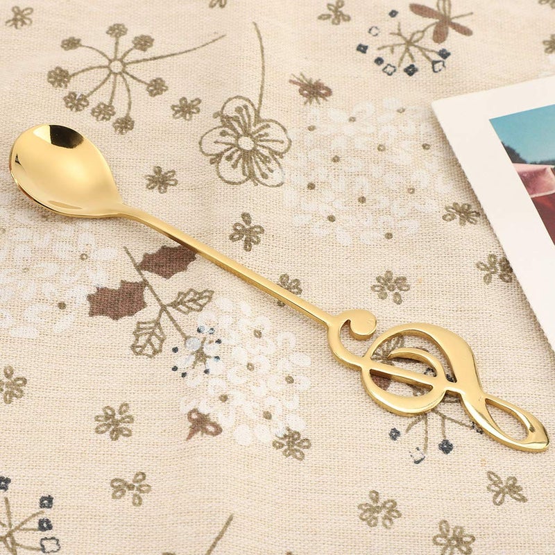 Gold Musical Note Design Stainless Steel Spoon Coffee Tea Dessert Stirrer 15 5cm - Image 3