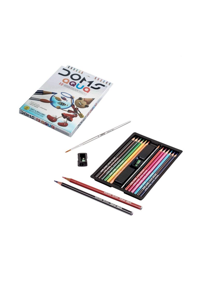 دومس علبة أقلام ألوان مائية من دومز أكوا 12، ألوان للفنون والحرف اليدوية
