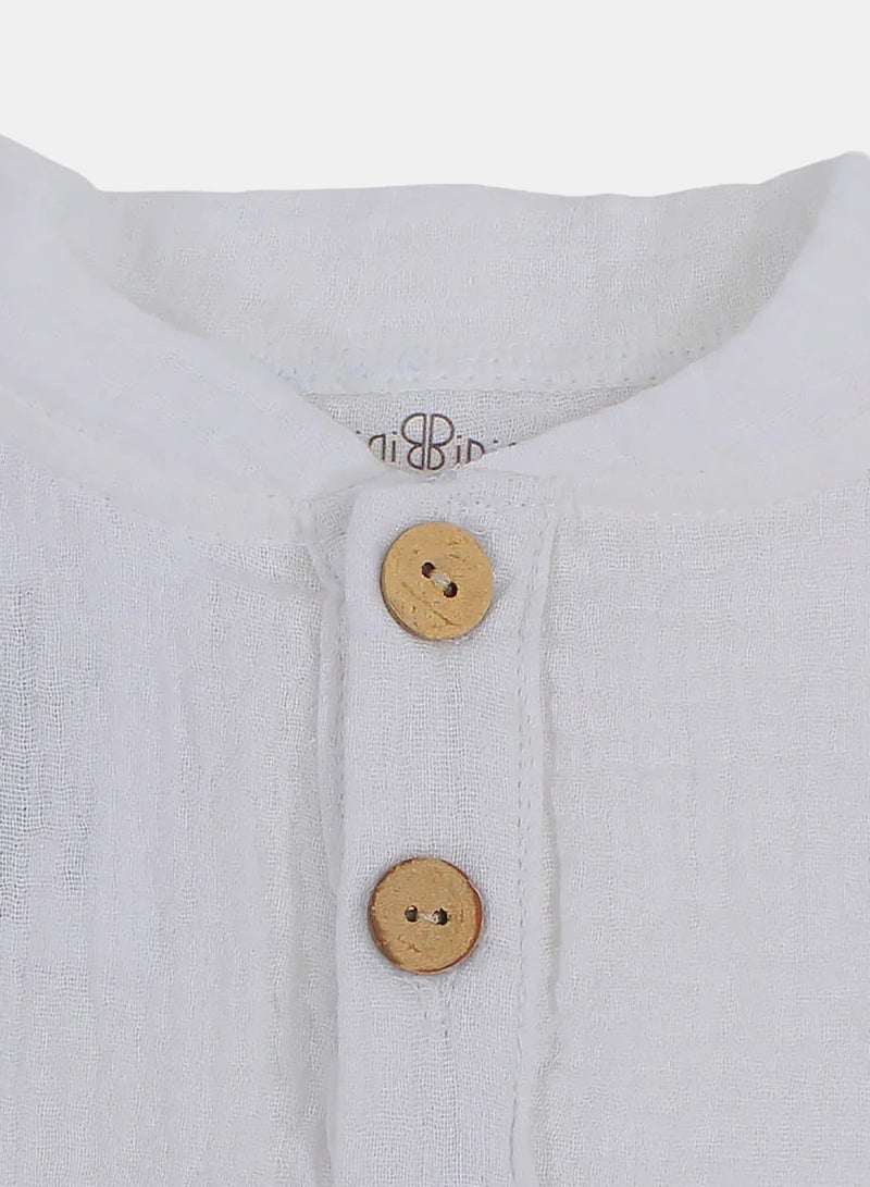Berceau Baby Boys Cotton T-Shirt – White with Smile Face Print - Image 3