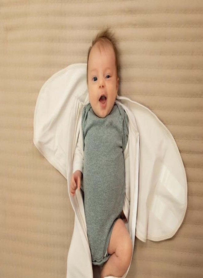 LullaBaby "Double Dream Swaddle: Exclusive Dual Wing Design, Pediatrician-Endorsed, Ultra-Soft Cotton, 0-2 Months, 6-14 lbs - White Sand - Image 4