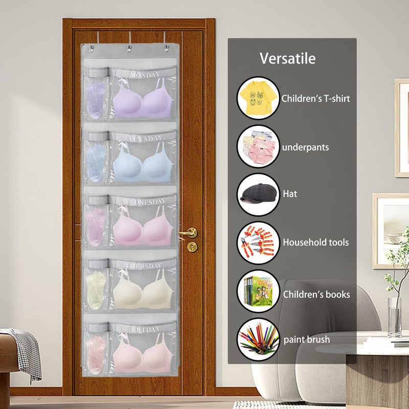 RUIPBOTE 2 Pack Weekly Kids Clothes Organizer â€“ Day of the Week Hanging Closet Storage for School Outfits, Kidsâ€™ Wardrobe Organizer with Labels for Monday to Friday (2) - Image 3