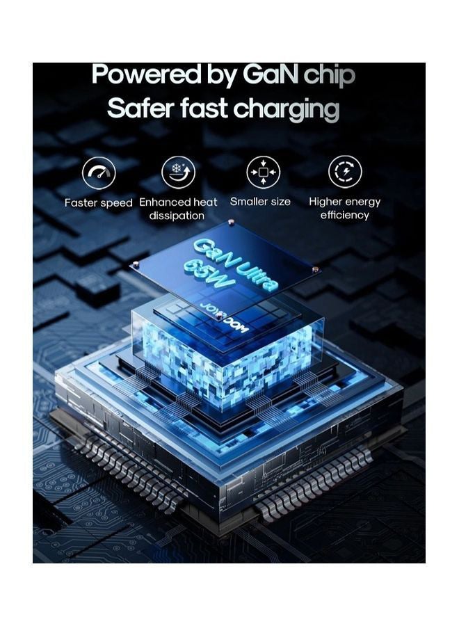 جوي روم شاحن Gan Ultra 65W 2C1A سريع 100W C إلى C كابل جدار 1.2 متر متوافق مع MacBook Pro/Air، Dell XPS، iPhone 14، iPad Pro، Galaxy S23، Pixel 7، Steam Deck - Image 3